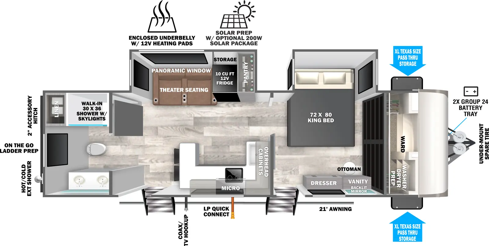 Heritage Glen Travel Trailers 265BSRB Floorplan